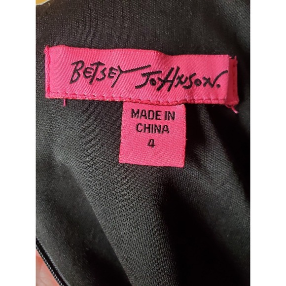 Betsey Johnson Sleeveless Little Black Dress Pearl Collar 4 Classic Hepburn - Picture 4 of 8